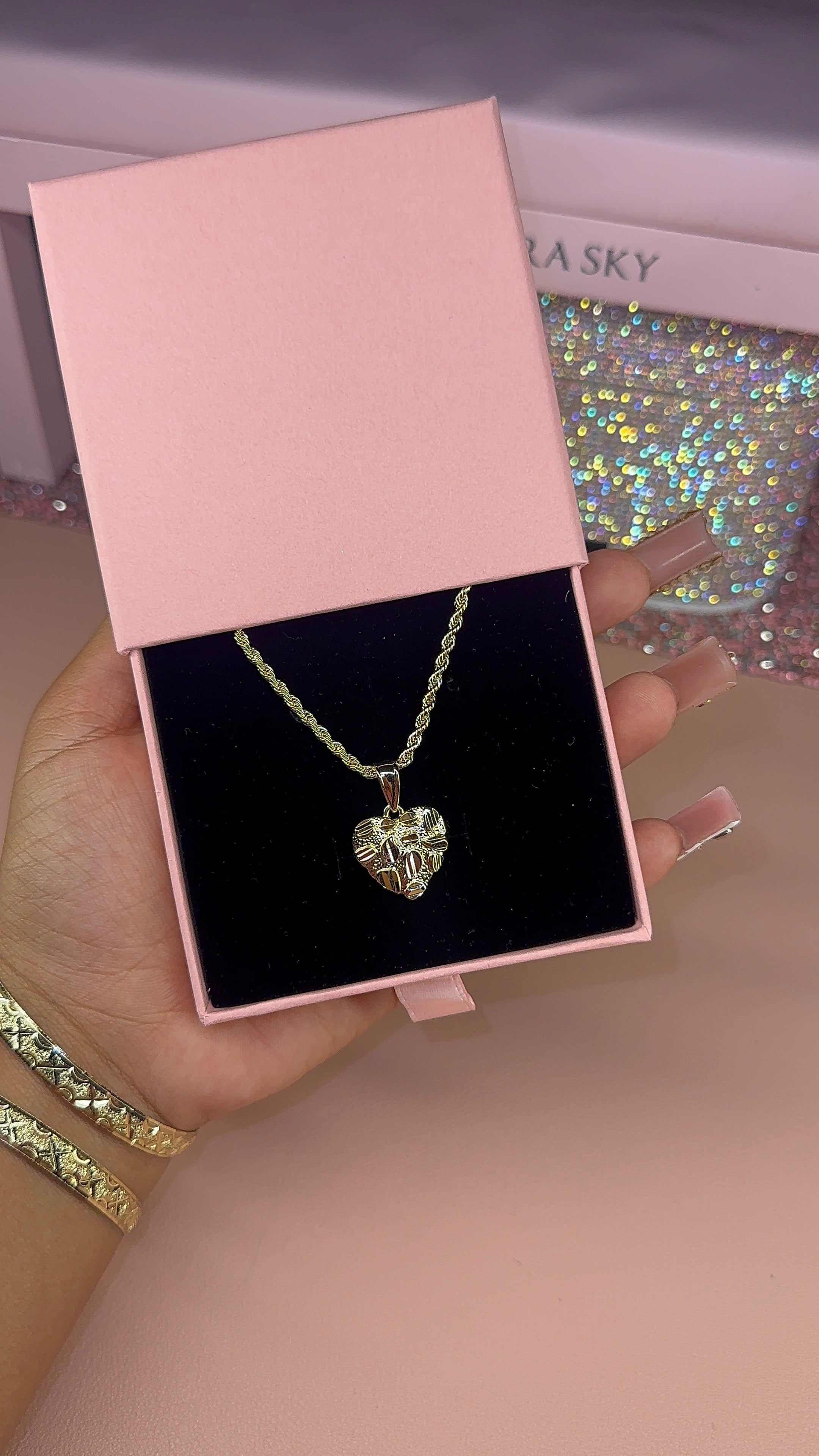 Nugget heart necklace