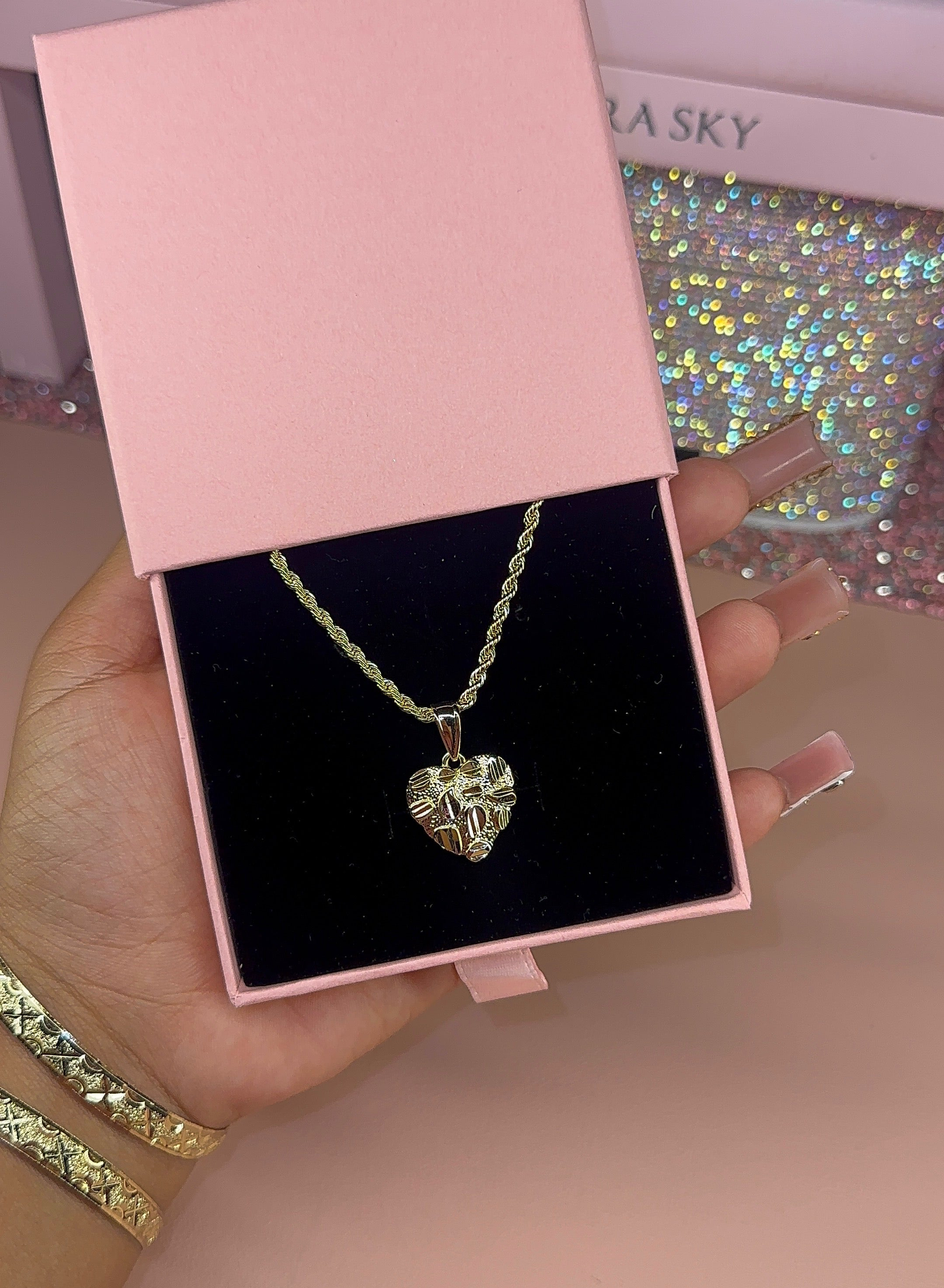Nugget heart necklace